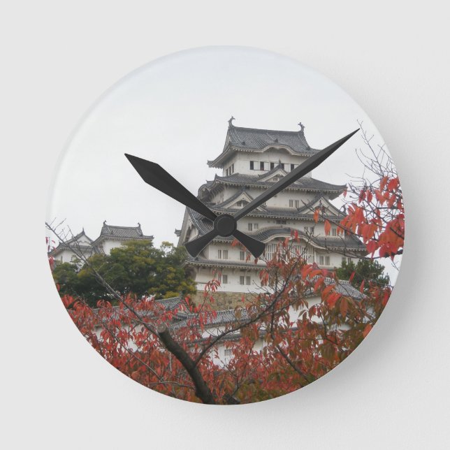 Reisen Himeji Schloss Runde Wanduhr (Vorderseite)