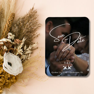 Reisen Hochzeitsflugzeug Herz Modern Save the Date Magnet