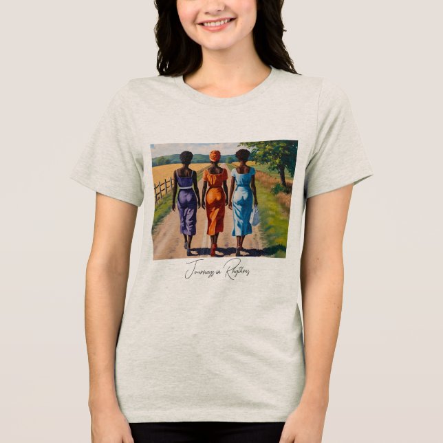 Reisen im Rhythmus Tri-Blend Shirt (Vorderseite)