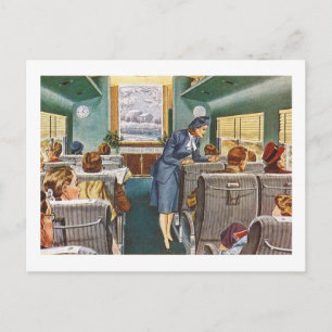 Reisen im Stil, Personenwagen vintage Zug Postkarte