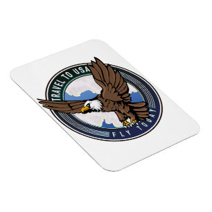 Reisen in die USA Fly-Logo Magnet