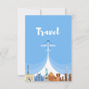 Reisen in die Welt RSVP Karte