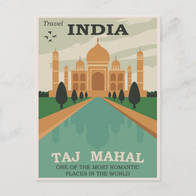 Reisen Indien Taj Mahal /Retro Postcard Postkarte (Vorderseite)