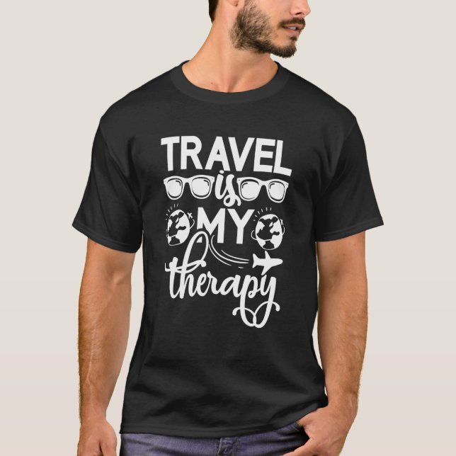 Reisen ist mein Therapieabenteuer Camping Reisen V T-Shirt (Vorderseite)