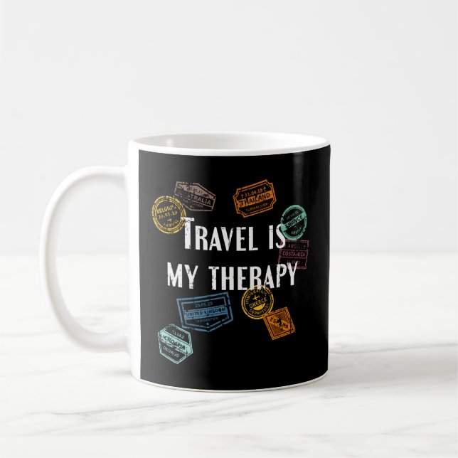 Reisen ist meine Therapie Not leidende World Trave Kaffeetasse (Links)