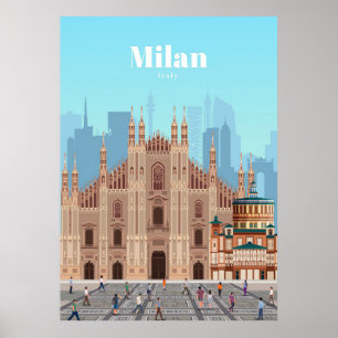Reisen Kunst nach Mailand Italien Poster