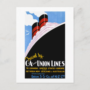 Reisen mit C und A und Union Lines Postkarte