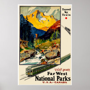 Reisen mit der Bahn zu den Nationalparks Poster