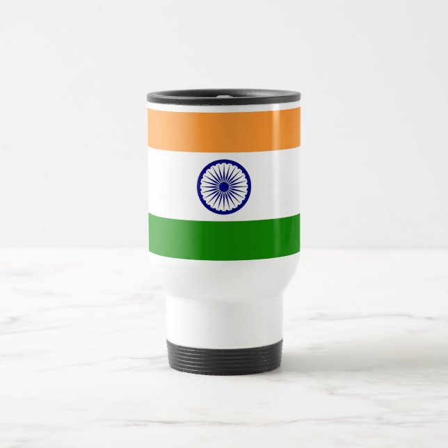 Reisen mit der Flagge Indiens Reisebecher (Mittel)