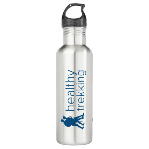 Reisen mit gesunden Trekking-Navy-Blue-Logos Edelstahlflasche