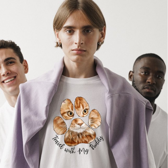 Reisen mit meinem Buddy Cat Paw Urlaub T-Shirt (Von Creator hochgeladen)
