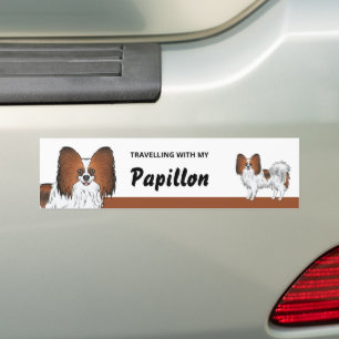 Reisen mit meinem roten Papillon-Hund Autoaufkleber