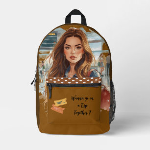 Reisen, Möchtest du gemeinsam verreisen? Bedruckter Rucksack