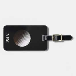 Reisen Monogram Sports White Golf Ball auf Black Gepäckanhänger