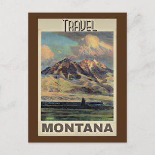 Reisen Montana, Vintage Poster, Postkarte