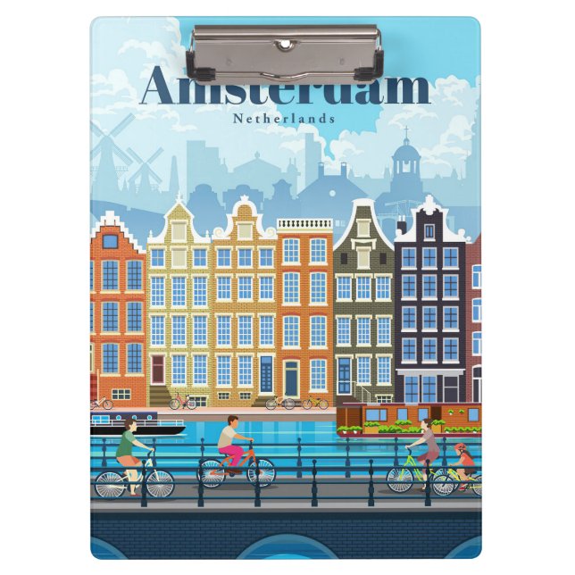 Reisen nach Amsterdam Klemmbrett (Vorderseite)
