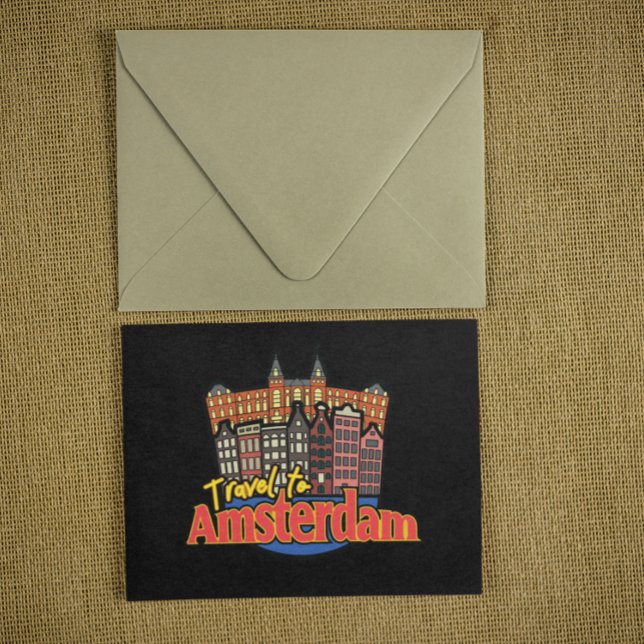 Reisen nach Amsterdam Niederlande Vintag Postkarte (travel to amsterdam holland postcard)