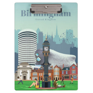 Reisen nach Birmingham Art Klemmbrett