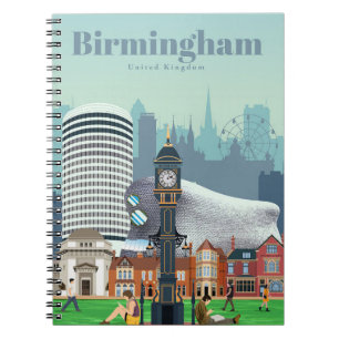 Reisen nach Birmingham Art Notizblock