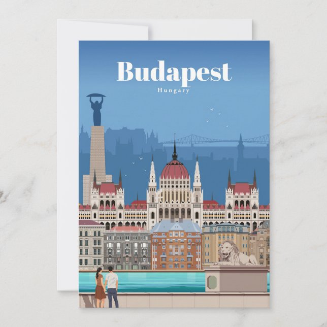 Reisen nach Budapest Kunst Dankeskarte (Vorderseite)