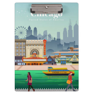 Reisen nach Chicago Klemmbrett