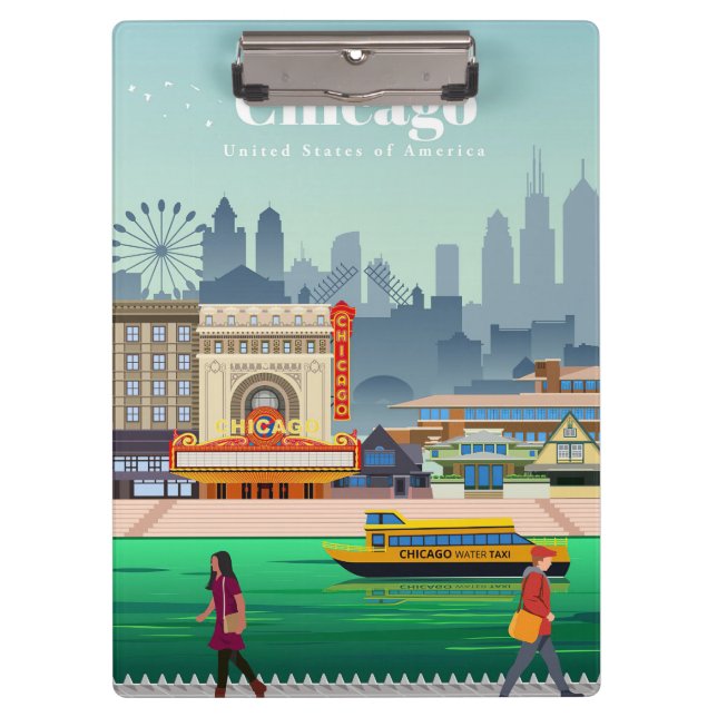 Reisen nach Chicago Klemmbrett (Vorderseite)