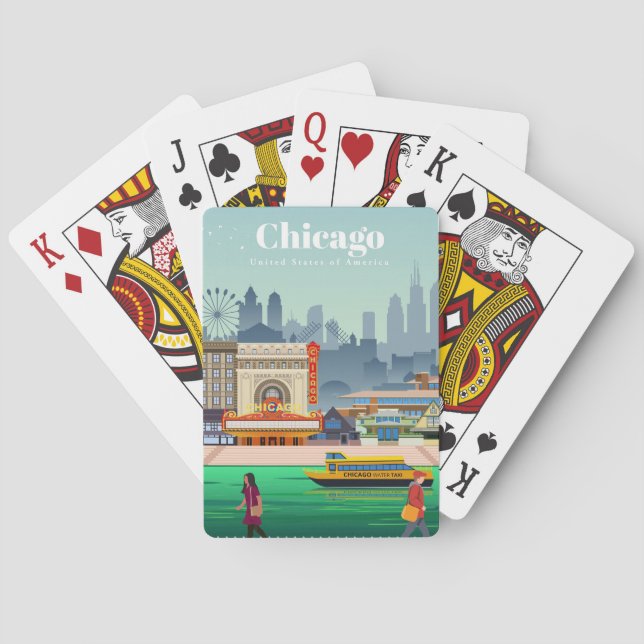 Reisen nach Chicago Spielkarten (Rückseite)