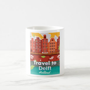 Reisen nach Delft Holland Reiseplakat Kaffeetasse