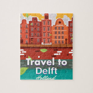 Reisen nach Delft Holland Reiseplakat Puzzle
