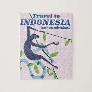 Reisen nach Indonesien - Affenreisedokument Puzzle