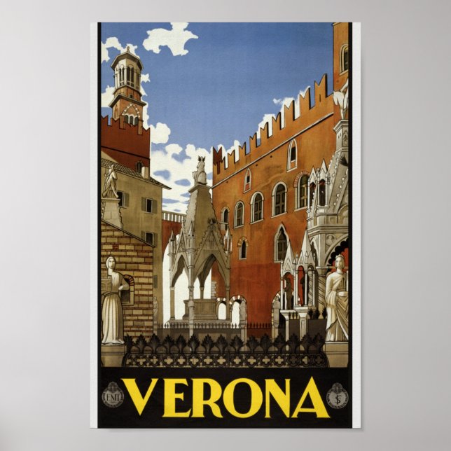Reisen nach Italien - Verona Vintage Poster (Vorne)