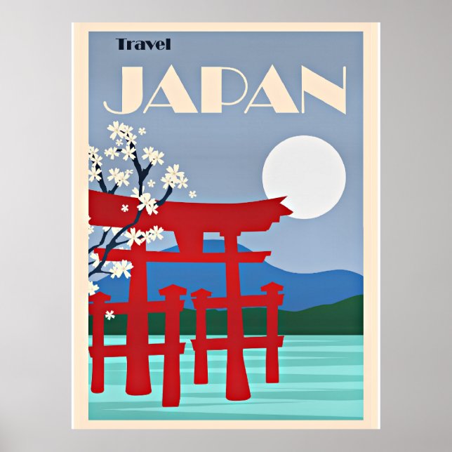 Reisen nach Japan, Vintage Illustration, Poster (Vorne)