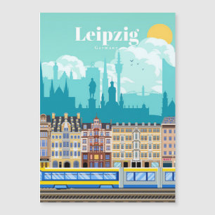 Reisen nach Leipzig Deutschland Magnetkarte