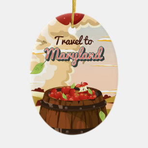 Reisen nach Maryland Reiseplakat Keramikornament