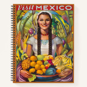 Reisen nach Mexiko farbenfrohe Blätter tropisches Notizbuch