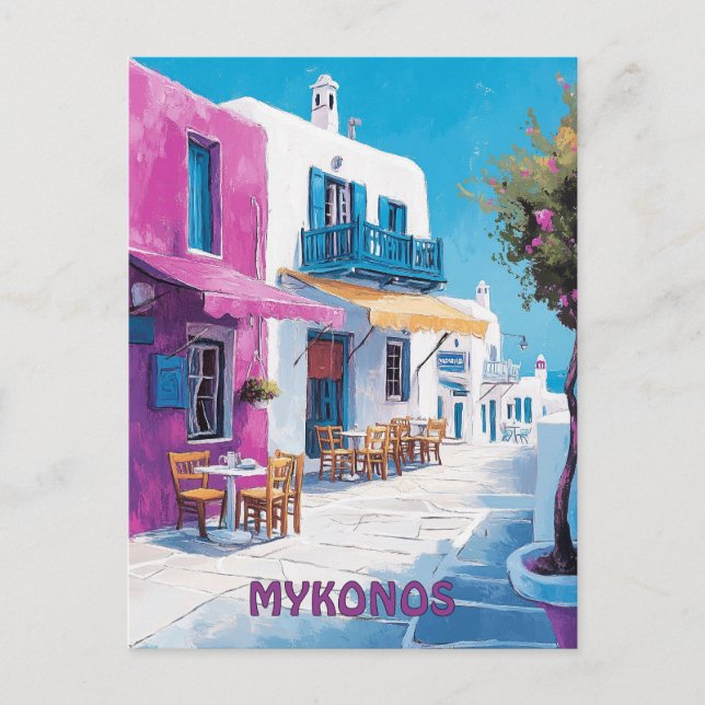 Reisen nach Mykonos Griechenland Postkarte (Vorderseite)