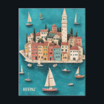 Reisen nach Rovinj Kroatien Postkarte<br><div class="desc">Diese Reise Postkarte,  in digitaler Illustration Stil,  inspiriert von der Stadt Rovinj,  Kroatien.</div>