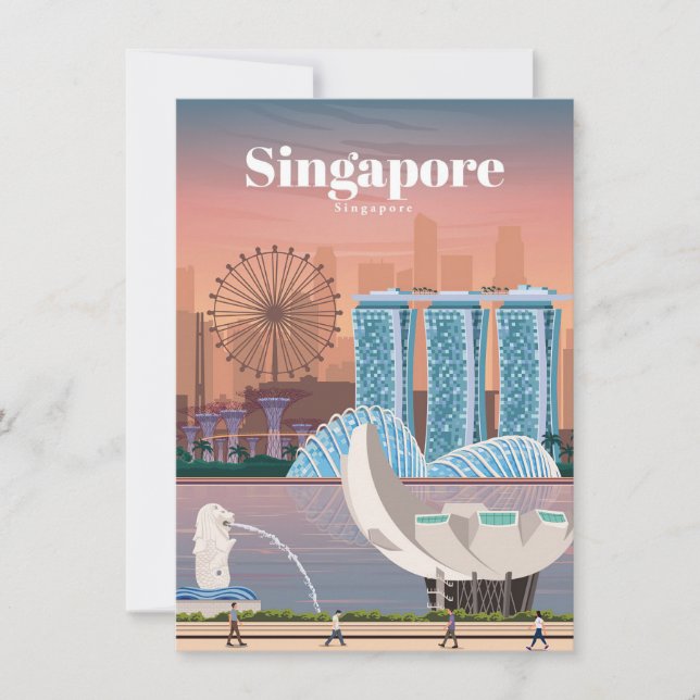 Reisen nach Singapur Dankeskarte (Vorderseite)