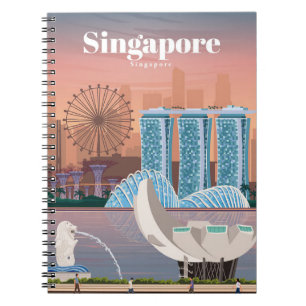 Reisen nach Singapur Notizblock