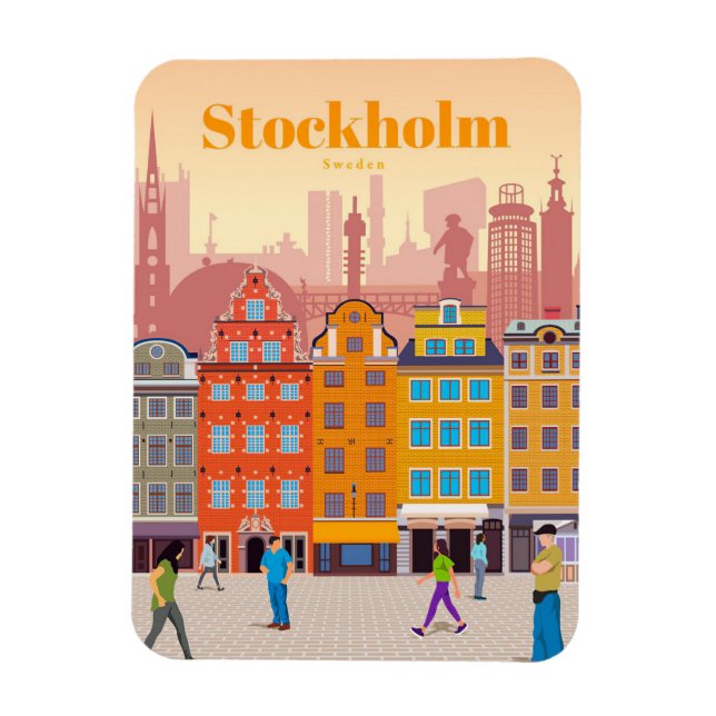 Reisen nach Stockholm Magnet (Vertikal)