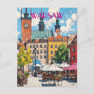 Reisen nach Warschau Polen Postkarte