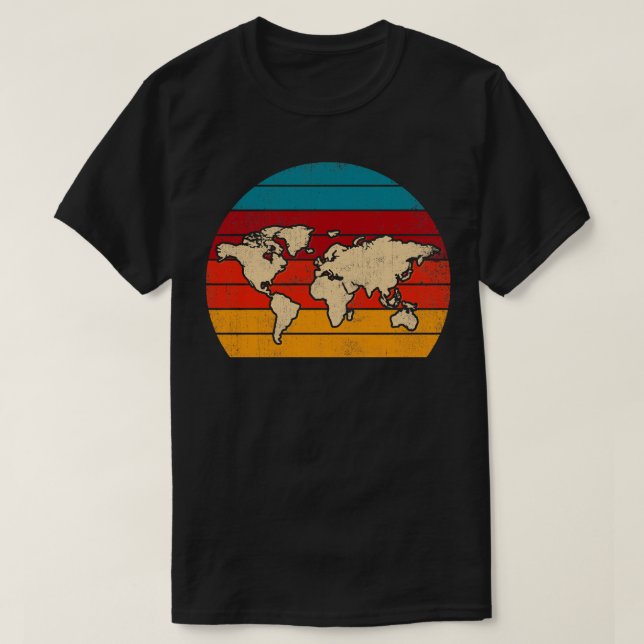 Reisen Retro Kartographie International Travell T-Shirt (Design vorne)