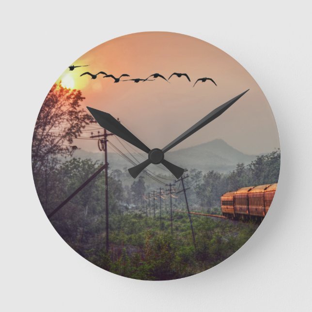 Reisen Runde Wanduhr (Vorderseite)