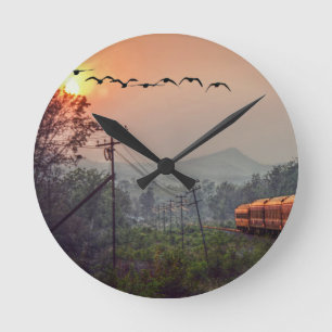 Reisen Runde Wanduhr