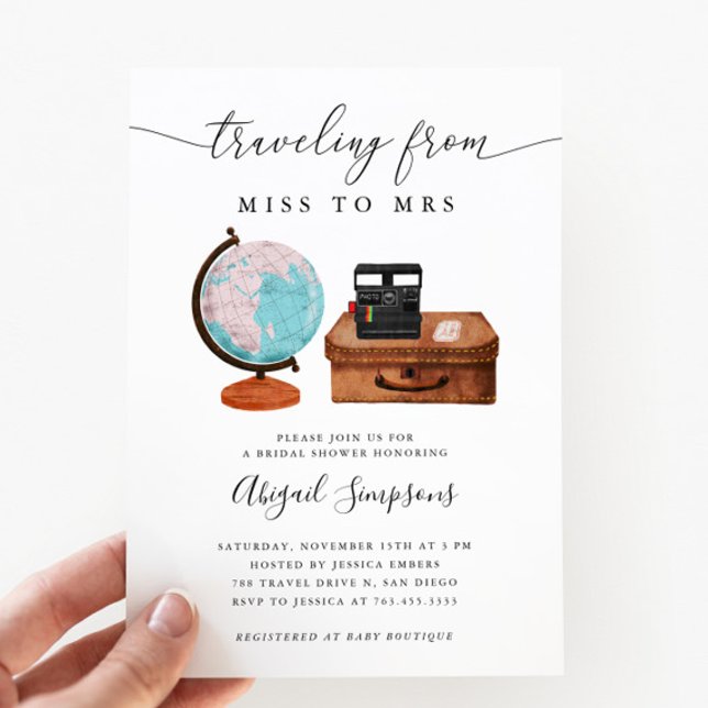 Reisen Sie Brautparty MISS zu MRS. Einladung (Von Creator hochgeladen)