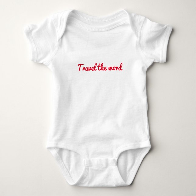 Reisen Sie das Wort Jersey Bodysuit Baby Strampler (Vorderseite)