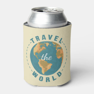 Reisen Sie die Welt Erde Urlaub Karte Retro Globe Dosenkühler