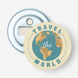 Reisen Sie die Welt Erde Urlaub Karte Retro Globe Flaschenöffner