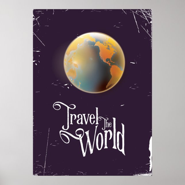 Reisen Sie durch das Vintage Weltplakat Poster (Vorne)