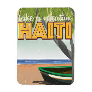 Reisen Sie in das Reiseplakat von Haiti Magnet